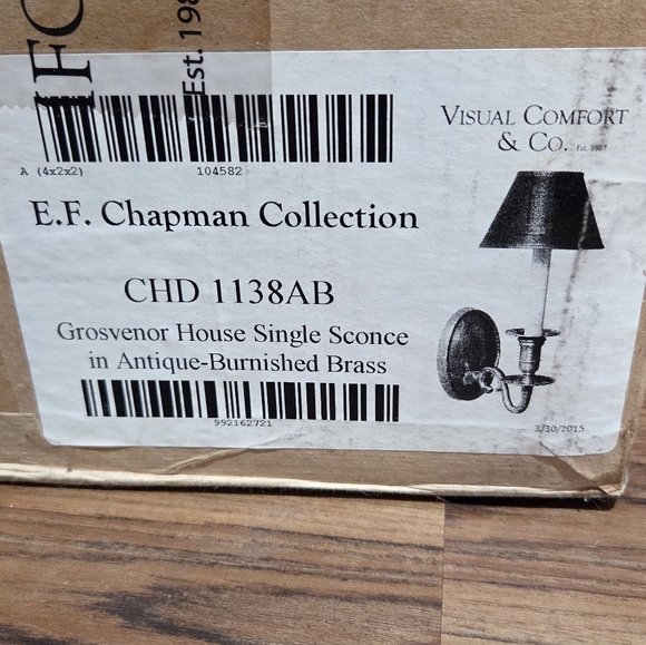 E.F. Chapman Grosvenor House Single Sconce In Antique-Burnished Brass - Picture 4 of 7